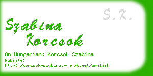 szabina korcsok business card